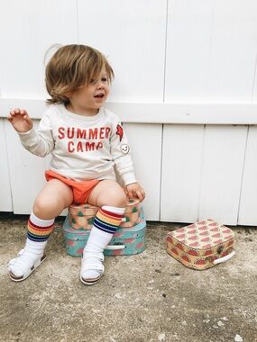 Kid and Kind White "Summer Camp" Sweatshirt